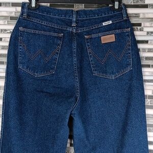 Wrangler Womens High Waist 15/16 X 34  Indigo Work Cowgirl Jeans